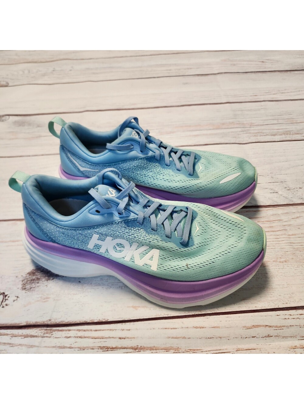 Hoka Bondi 8 Women's Running Shoes Size 9.5B Blue Purple